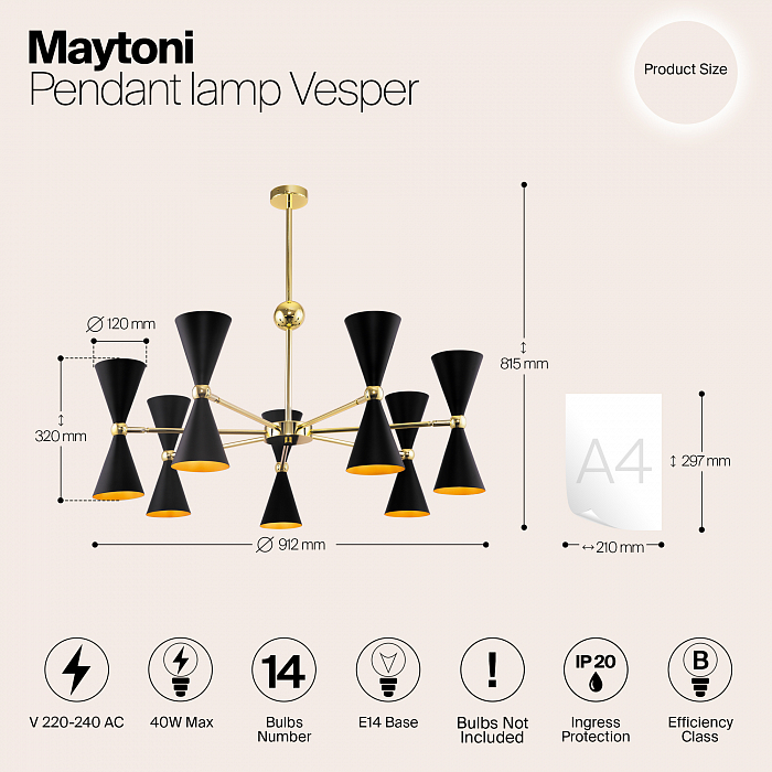 Светильник Maytoni MOD108PL-14GB